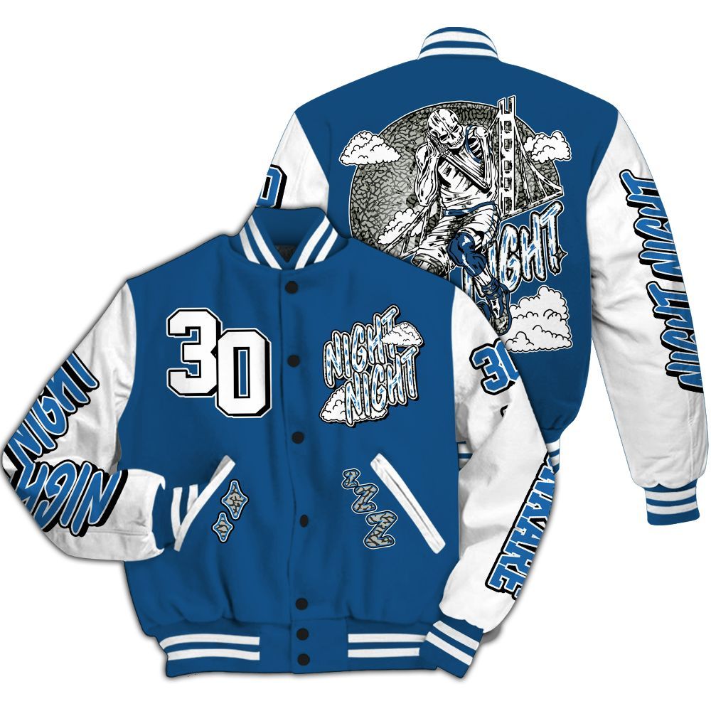 Varsity Jacket To Match Wizards 3s - Seeya Skeleton All Over Print