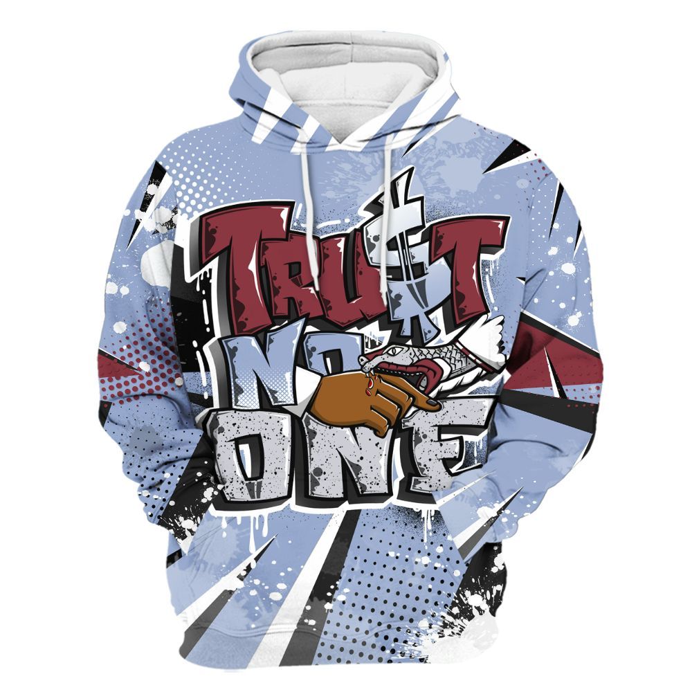 Hoodie To Match Black Metallic 5s - Poly Trust No One Dripping All Over Print