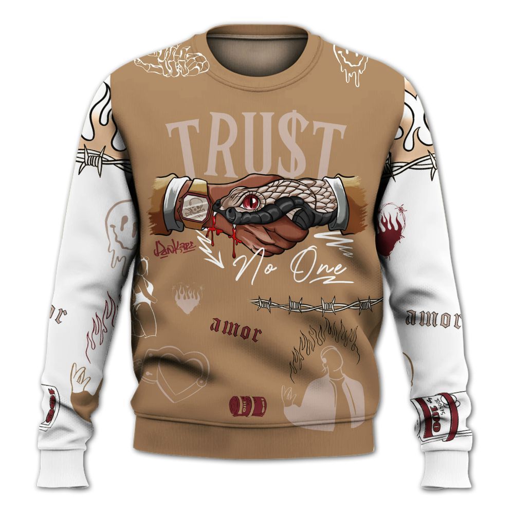 Sweatshirt To Match Kobe 4 Gold Medal - Snake Trust No One All Over Print