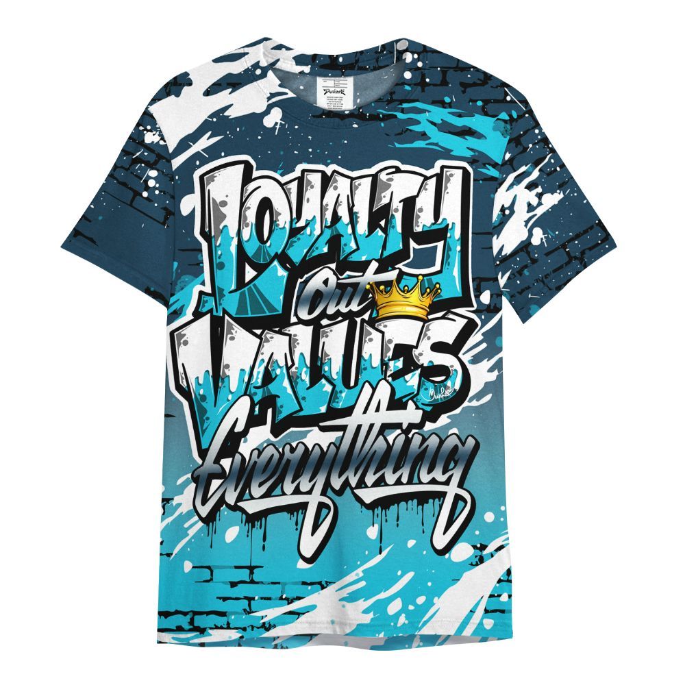 Shirt To Match Air Navy Baltic Blue - Values Of Loyalty Drip All Over Print