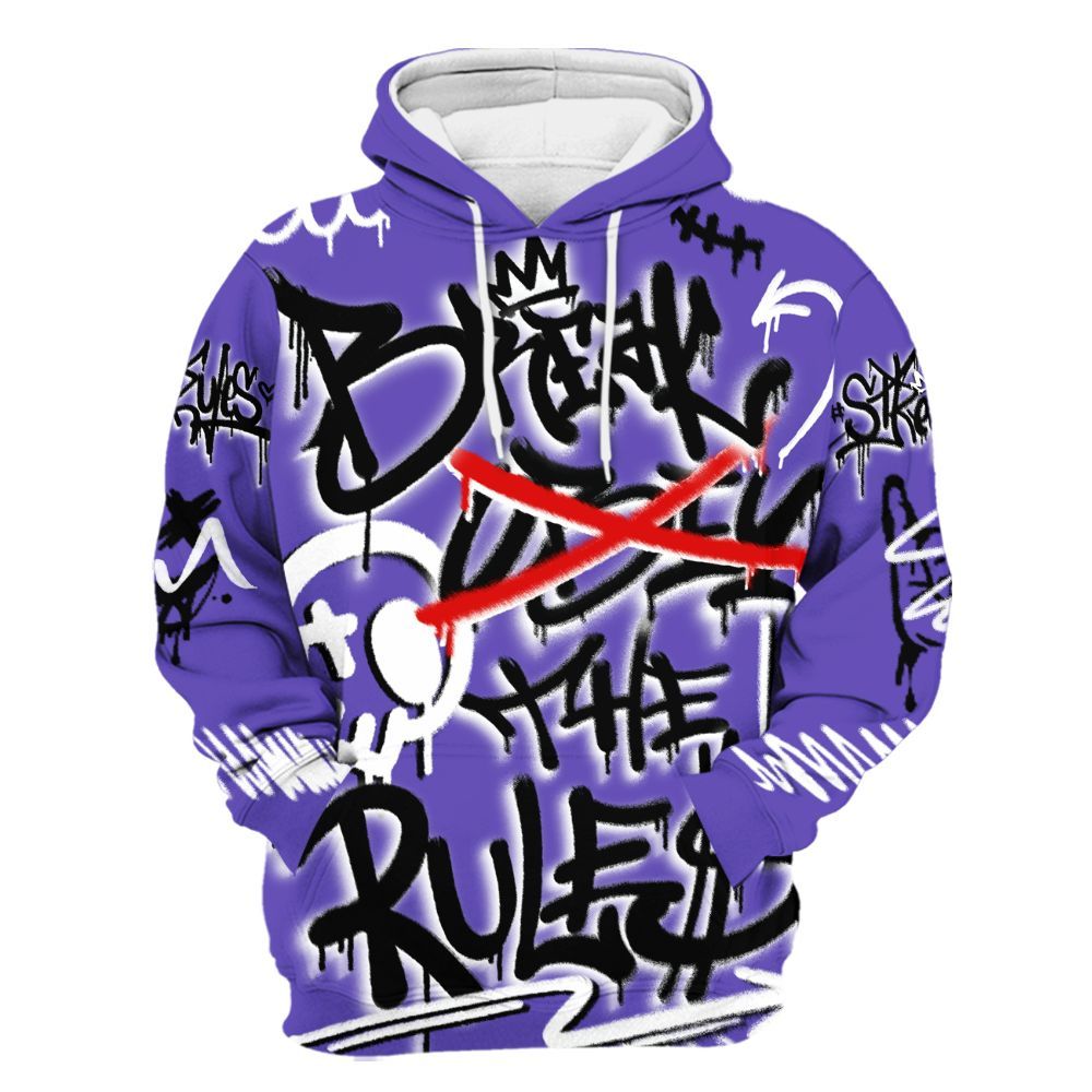 Hoodie To Match Field Purple 12s - Break Rules Streetwear All Over Print