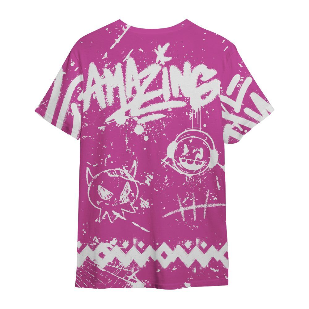 Shirt To Match Dunk Low Active Fuchsia - Friday Sneaker Crayon All Over Print