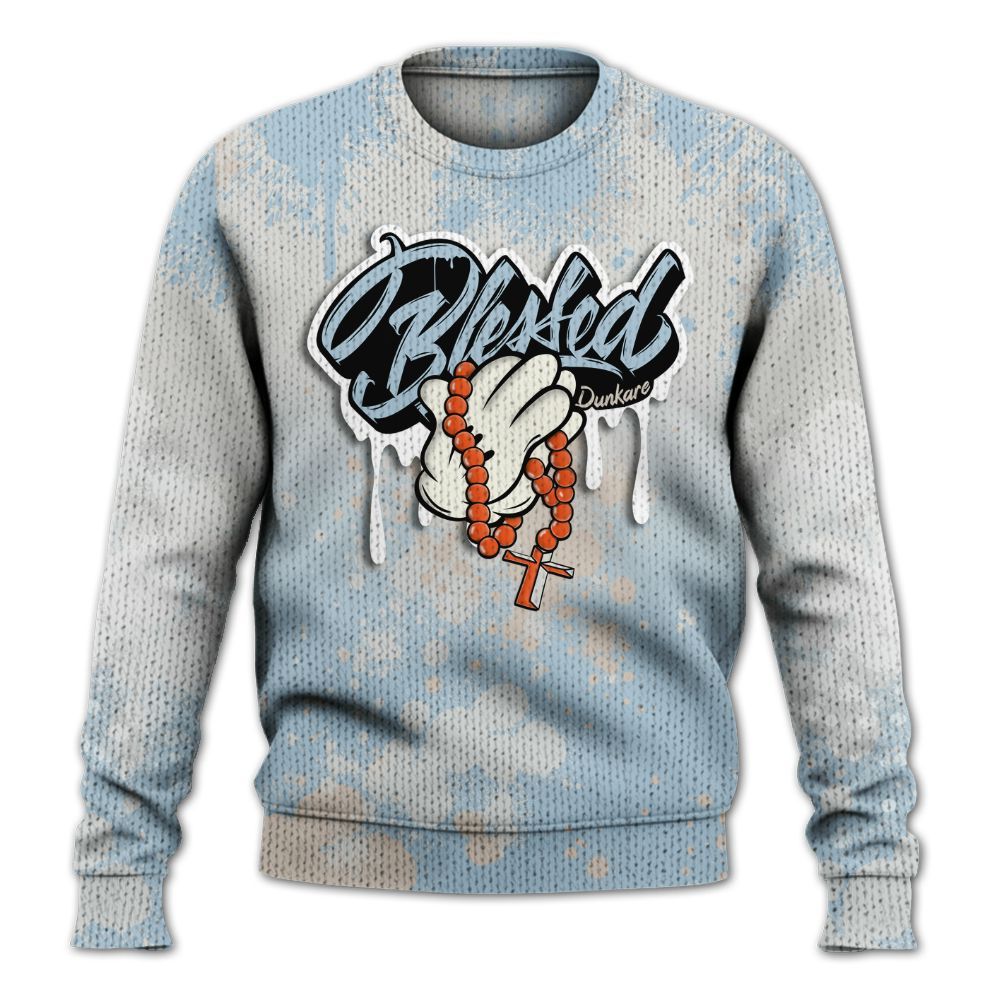 Sweater To Match High OG Alaska 1s - God Blessed Ink Drip Graphic