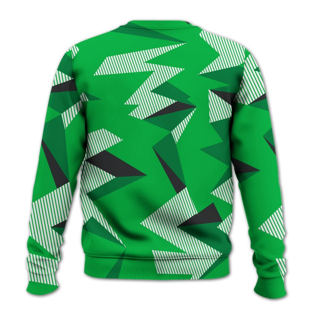 Sweatshirt To Match Lucky Green 5s - Geometric Camouflage Pattern All Over Print