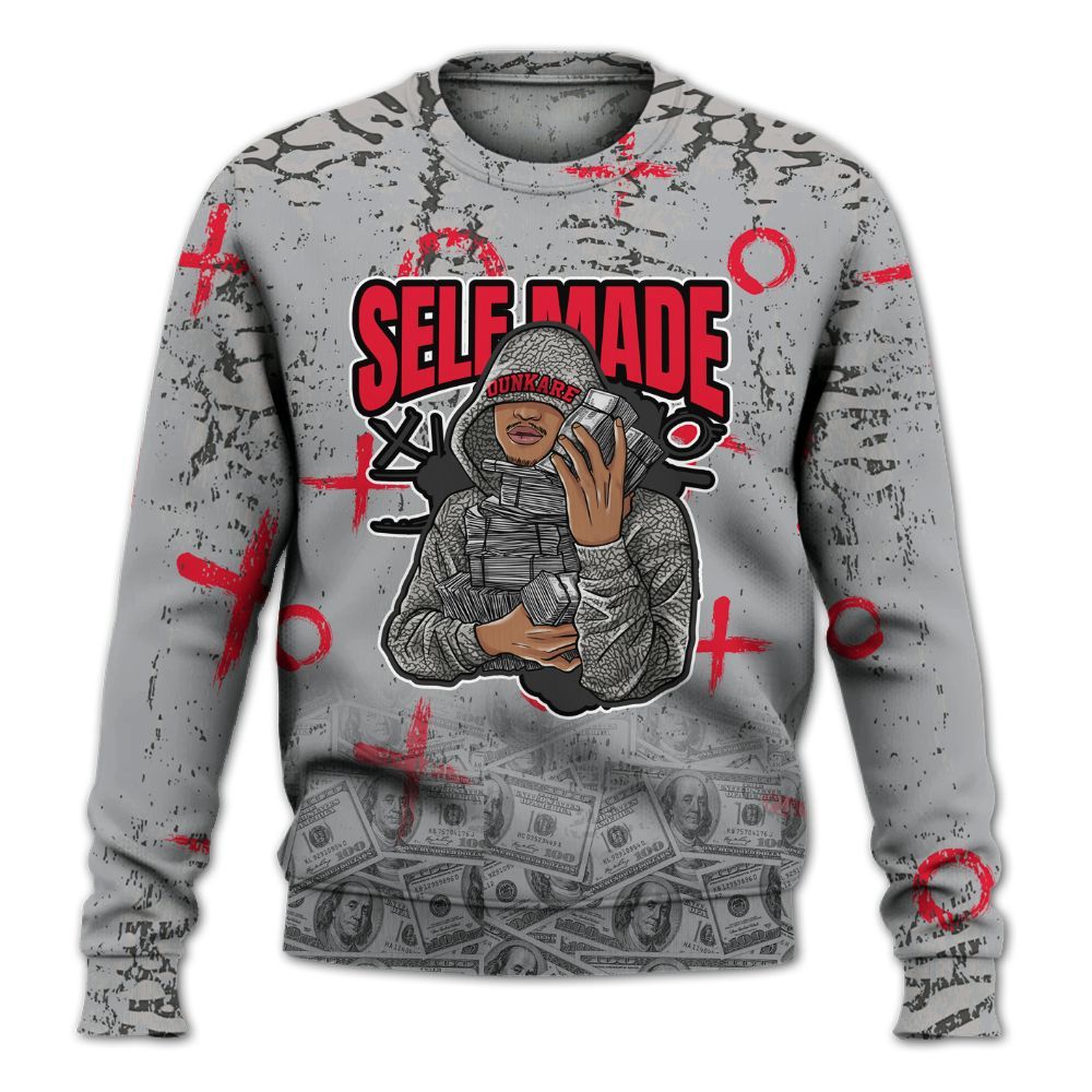 Sweatshirt To Match Black Cement 3s - Selfmade Unique Grunge All Over Print