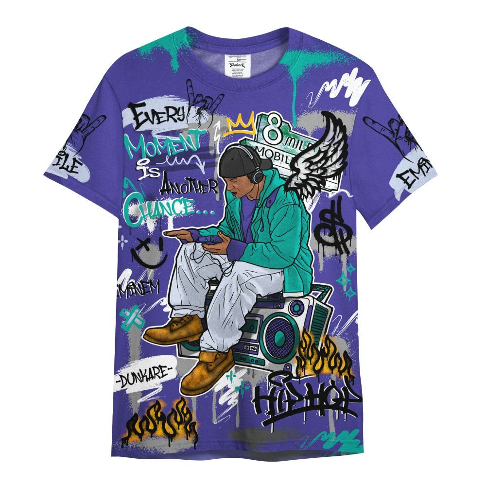 Shirt To Match Retro Grape 5s - 8Mile Movie Graffiti All Over Print