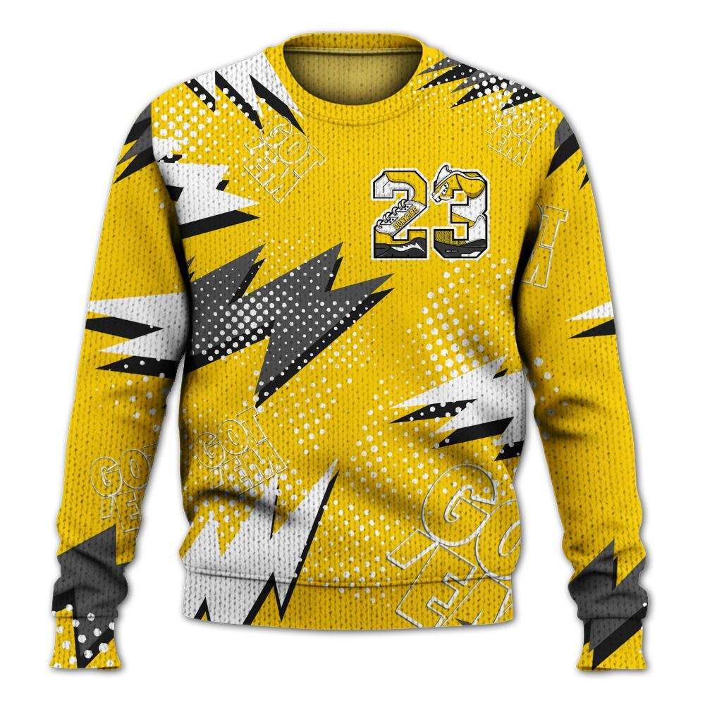 Knitted Sweater To Match Corteiz Air Max 95 Tour Yellow - Custom Name Number 23 5s