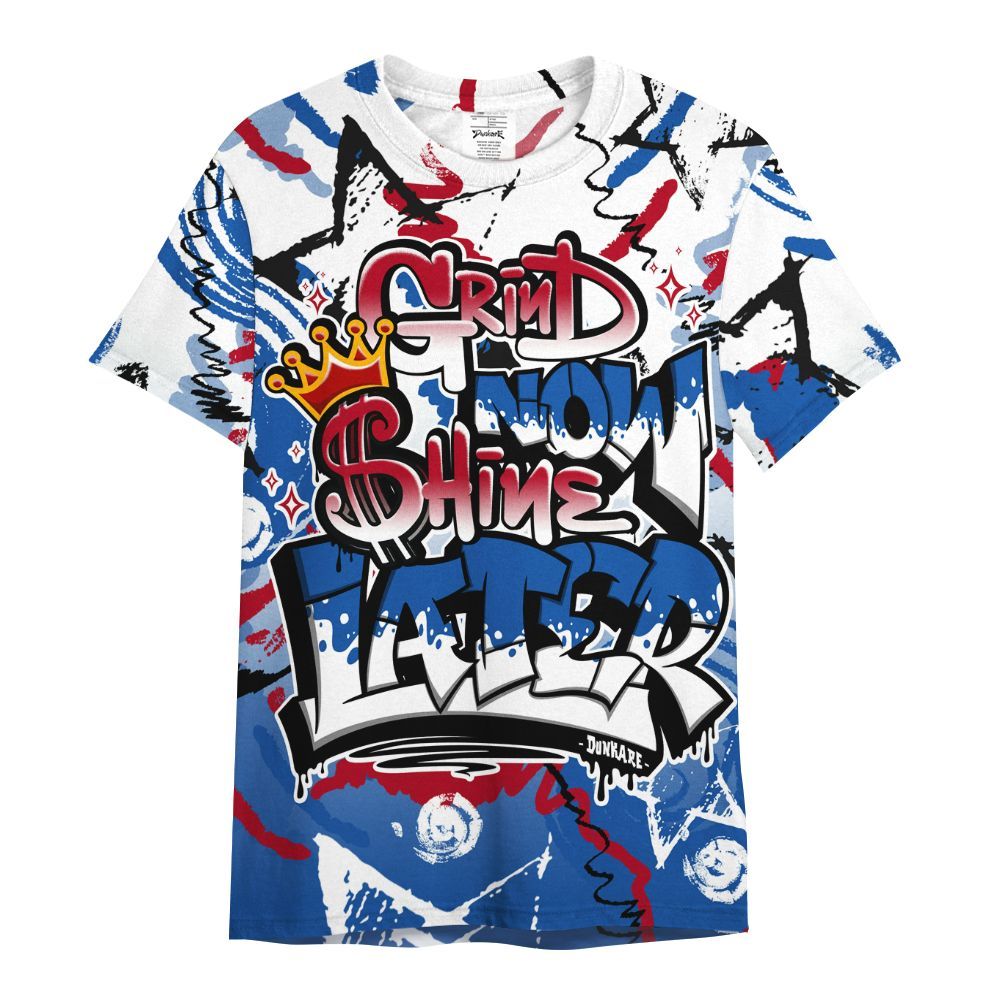 Shirt To Match Air Griffey Max Black Red Navy Blue 1s - Grind Shine Later Drip All Over Print