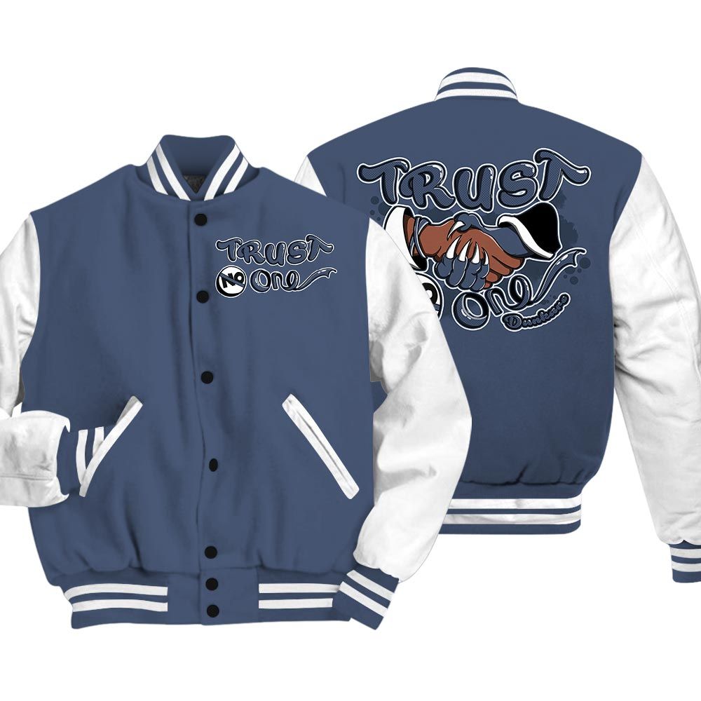 Varsity Jacket To Match Low Diffused Blue 11s - Devil Trust No One Varsity Jacket Outfit 0905 LGH