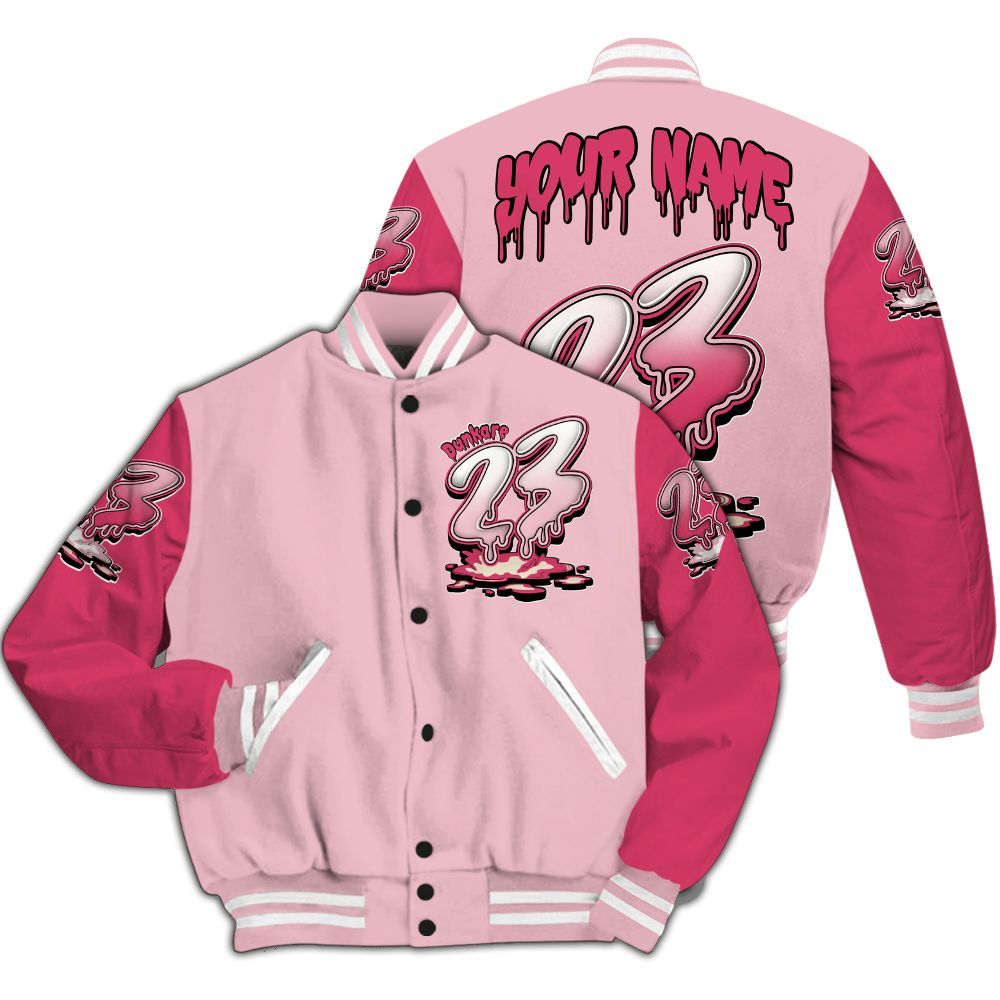 Varsity Jacket To Match Low OG Tropical Pink 1s - Custom Name 23 Drip All Over Print