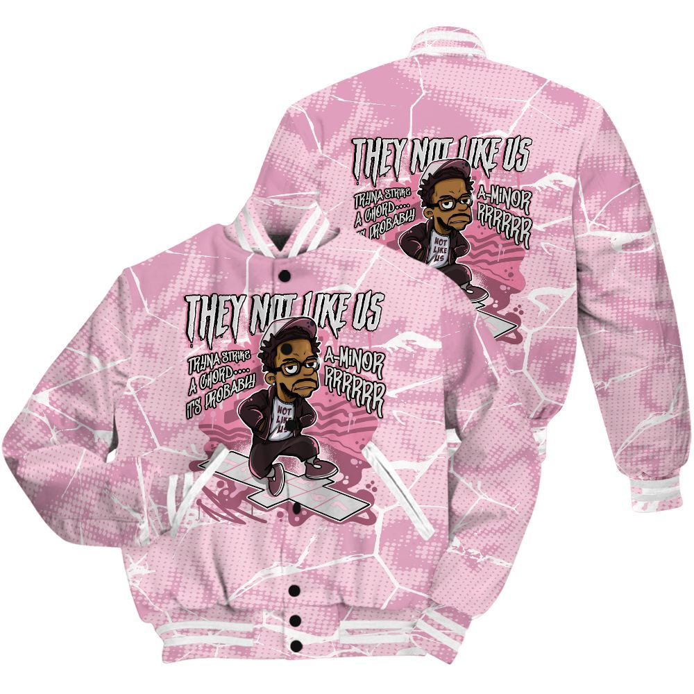 Varsity Jacket To Match Orchid 4s Shirt - Hopscotch Dislike Us Graphic Crack All Over Print