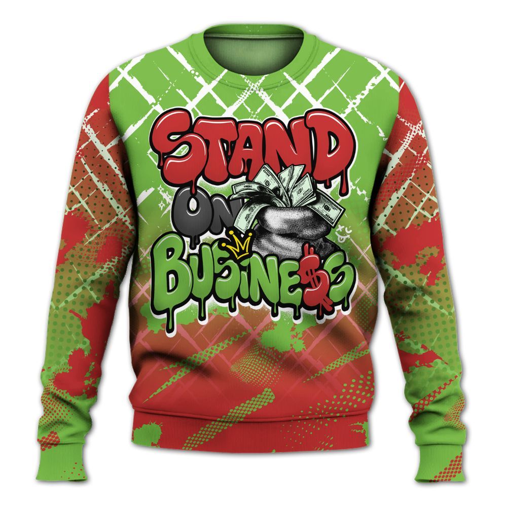 Sweatshirt To Match Air Max Waffle SP Action Green - Halftone Stand Business Dripping All Over Print