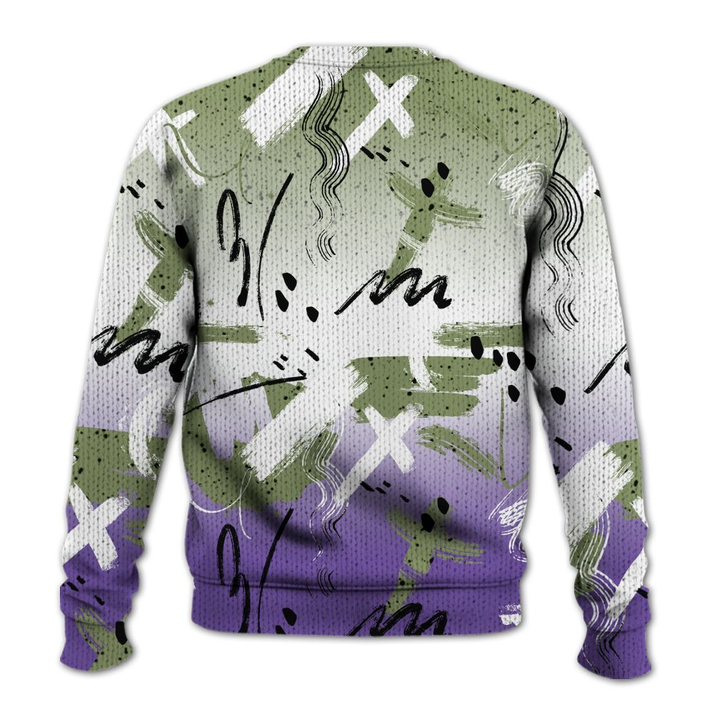Knitted Sweater To Match Canyon Purple 4s - Money Hustle Grind Pray