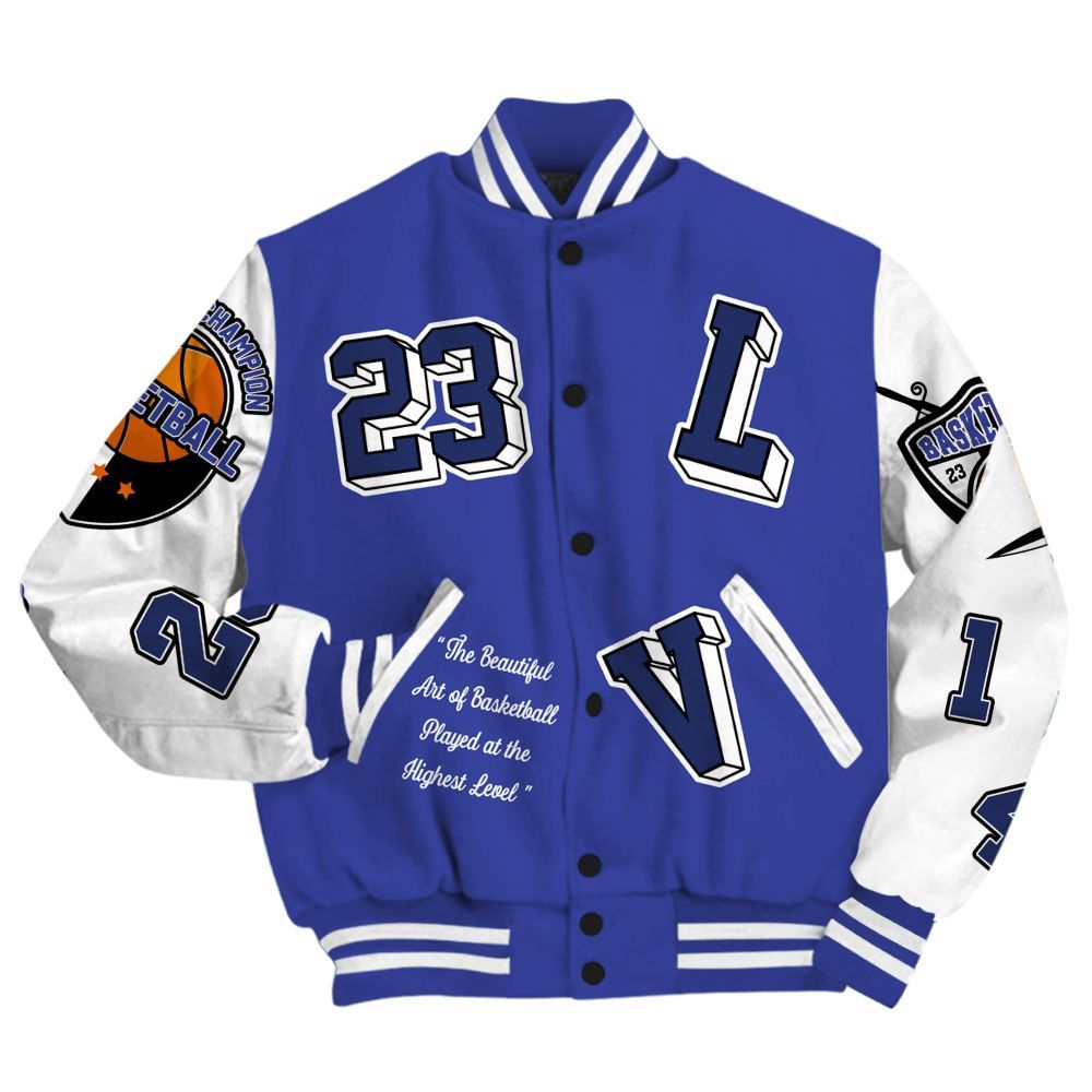 Varsity Jacket To Match Shox TL Royal - The GOAT Got Em Streetwear All Over Print