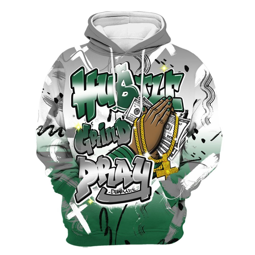 Hoodie To Match High Gorge Green 1s - Money Hustle Grind Pray All Over Print