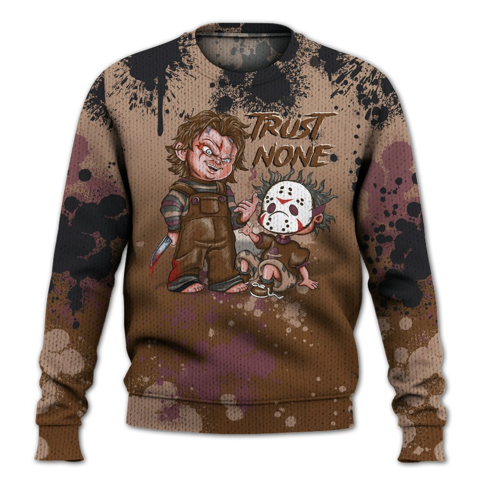 Knitted Sweater To Match Archaeo Brown 3s - Trust No One Scary