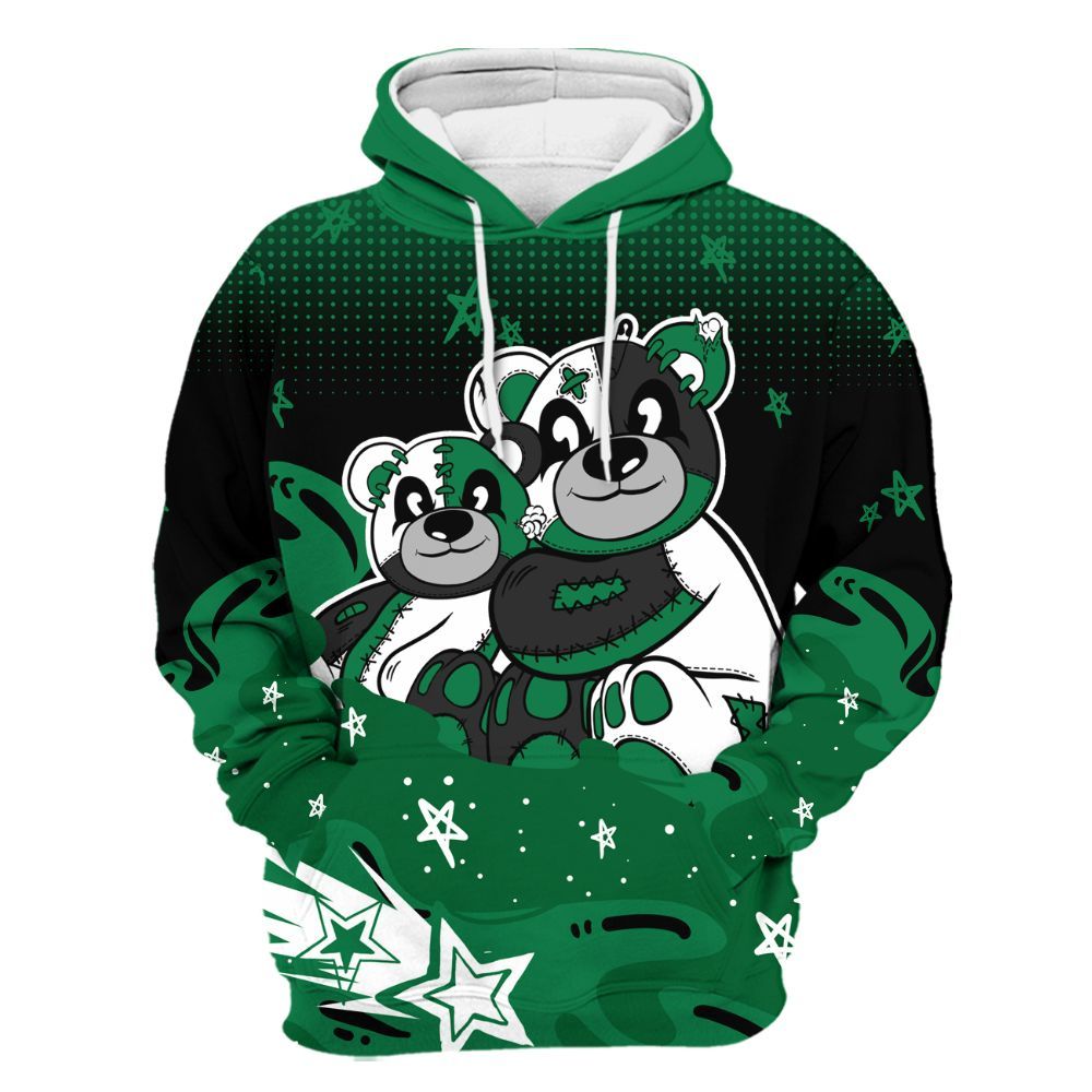Hoodie To Match Pine Green 13s - Sincere Fondness Bear Stars All Over Print