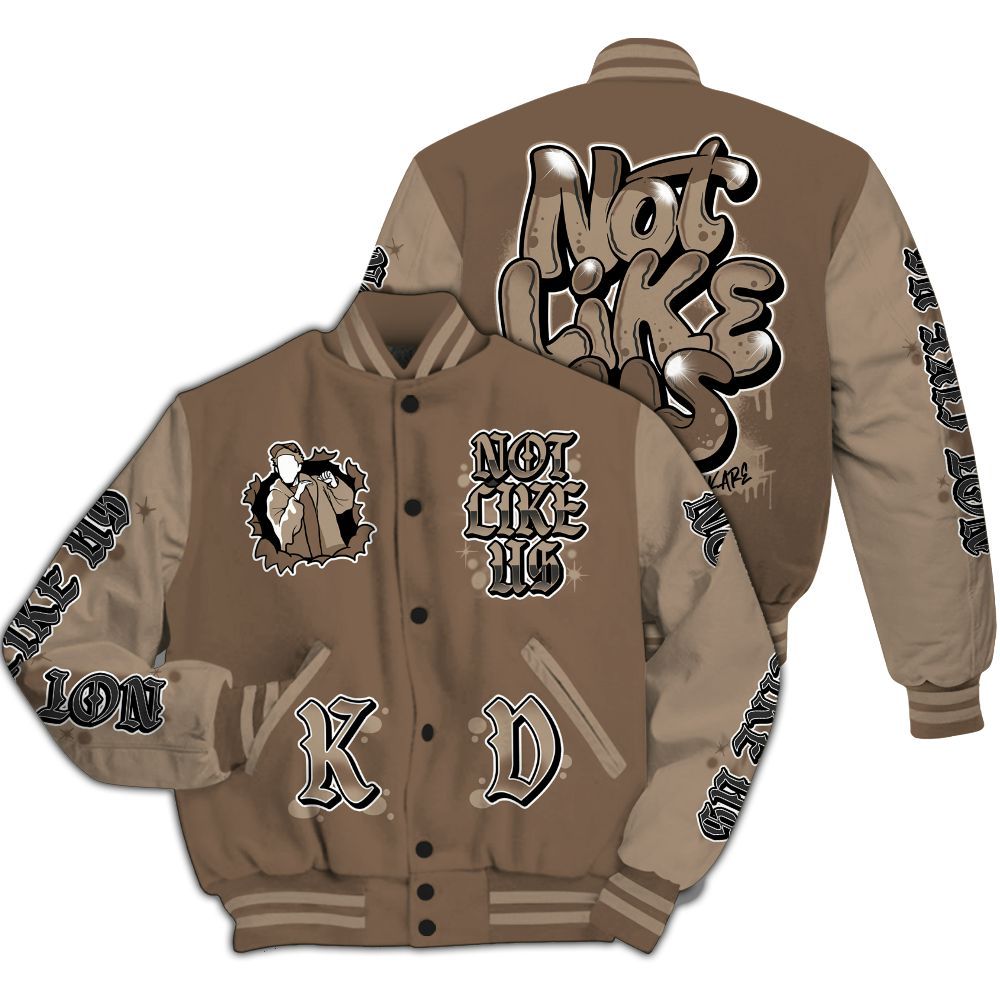 Varsity Jacket To Match Dark Mocha Jack - None Like Us Graphic All Over Print