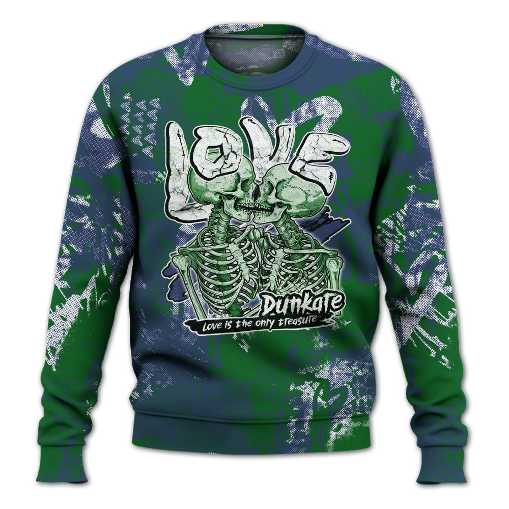 Sweatshirt To Match Midnight Navy 13s - Skull Love All Over Print