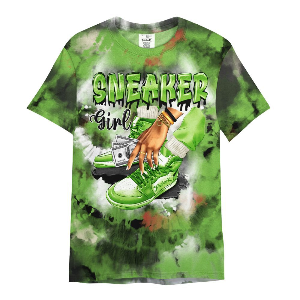 Shirt To Match Air Max Waffle SP Action Green - SNEAKER Girl Money Drip Tie Dye All Over Print