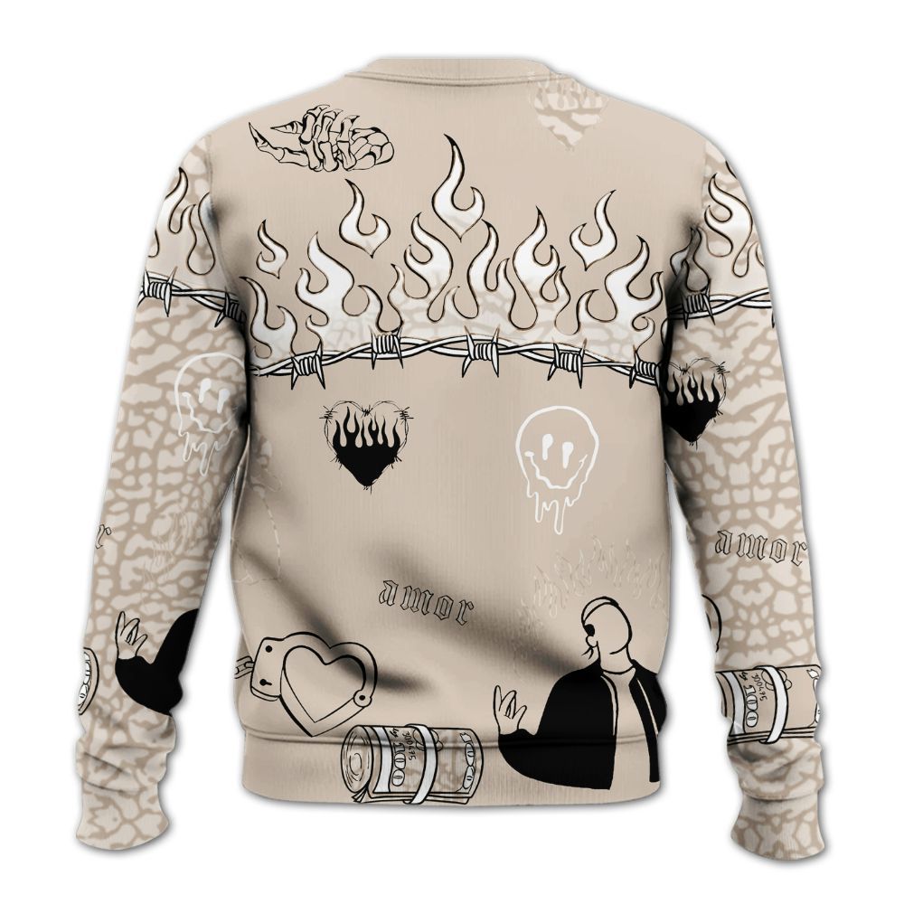 Sweatshirt To Match Desert Sand 3s - Snake Trust No One All Over Print