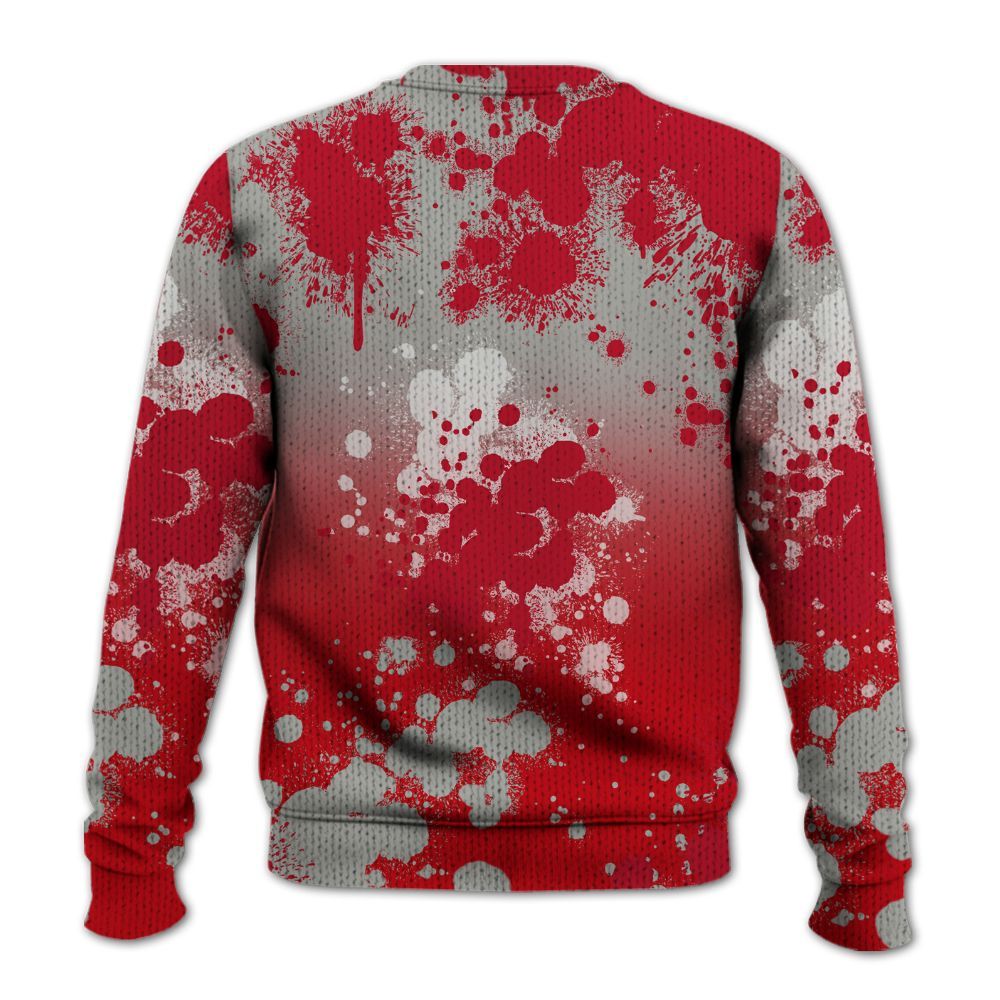 Knitted Sweater To Match Air Griffey Max Gray Reds 1s - God Blessed Ink Drip