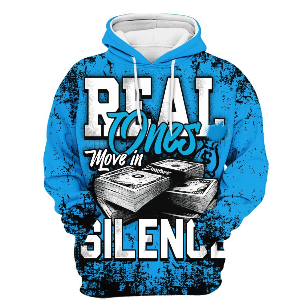 Hoodie To Match Black University Blue 2022 13s - Move In Silence Money Street Retro All Over Print