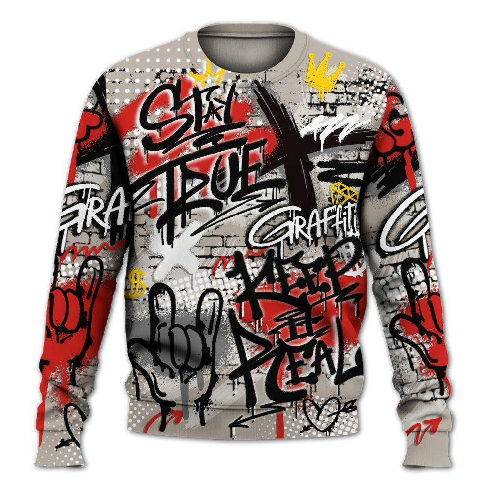 Sweatshirt To Match Low OG Phantom 1s - True It Real Graffiti Streetwear All Over Print