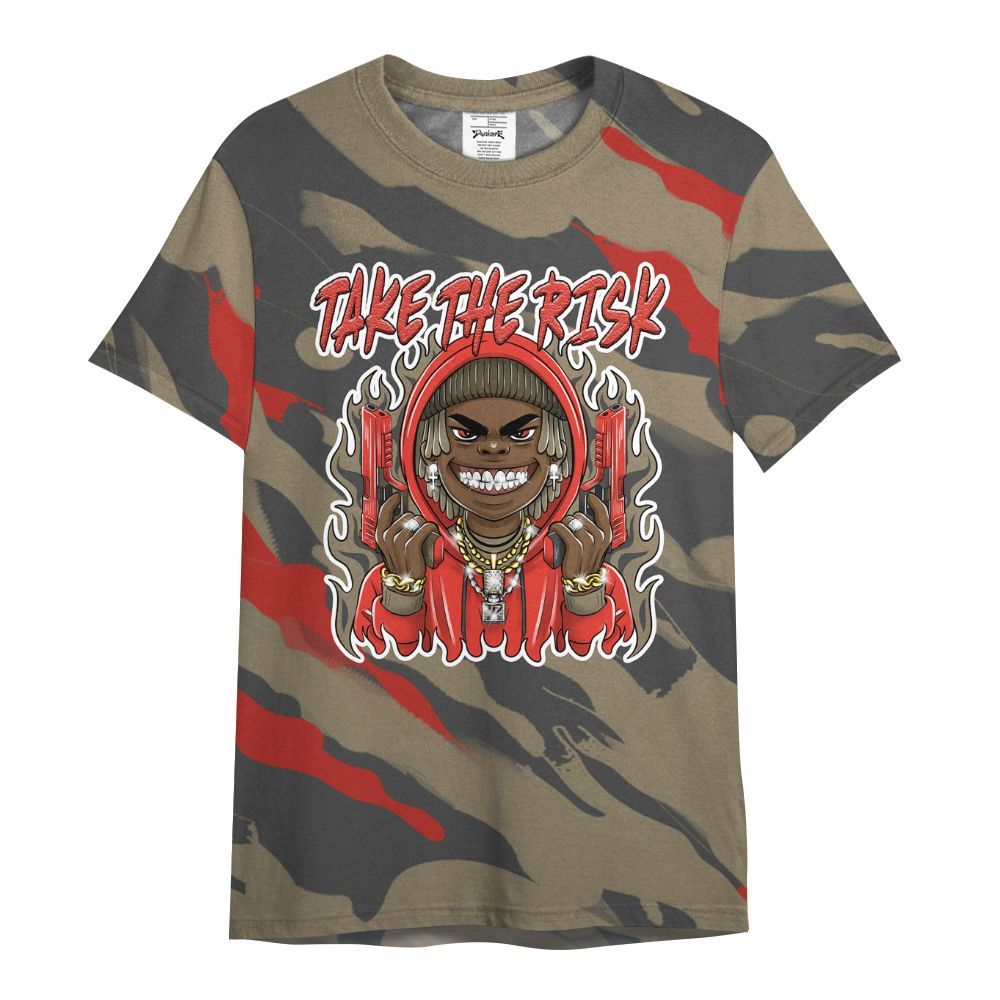 Shirt To Match Olive 9s - Take The Risk Colored All Over Print