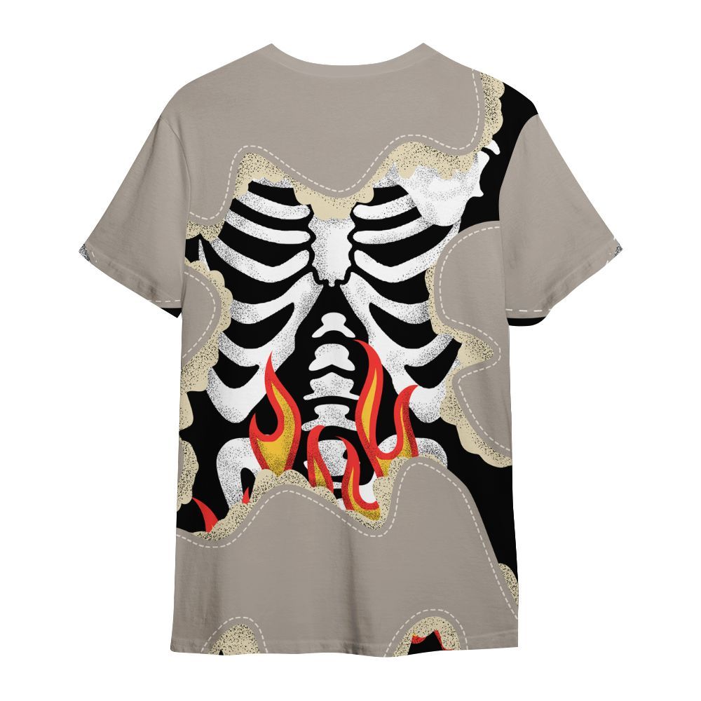 Shirt To Match El Grito 5s - Skeleton Burning Heart Drip All Over Print