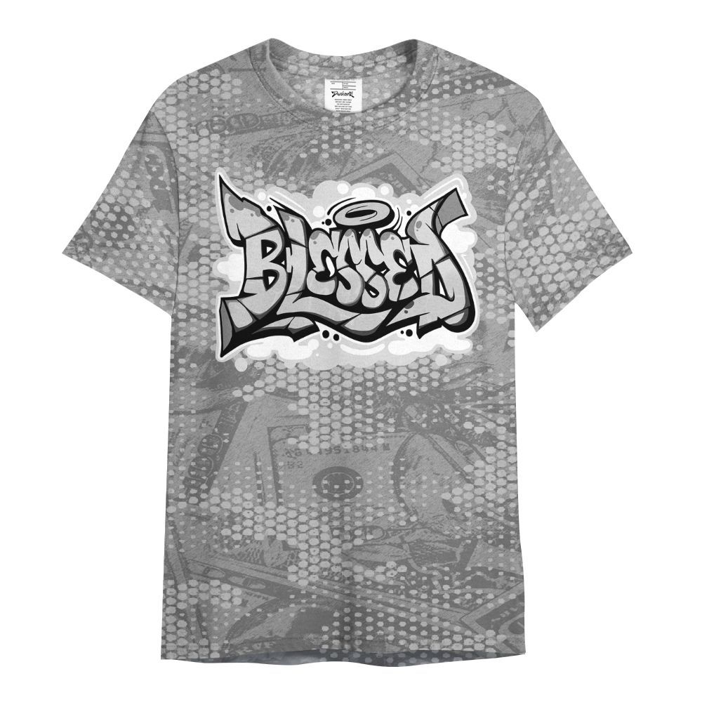 Shirt To Match Black Wolf Grey 12s - Blessing Graphic Banknotes All Over Print