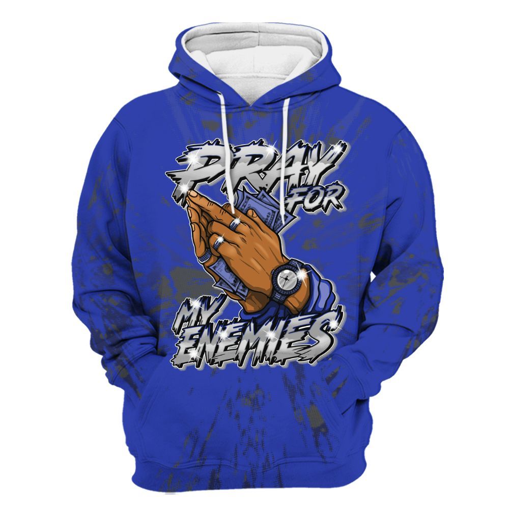 Hoodie To Match Air Max Plus Black Racer Blue - Prayed For Enemies Graphic Luxury All Over Print
