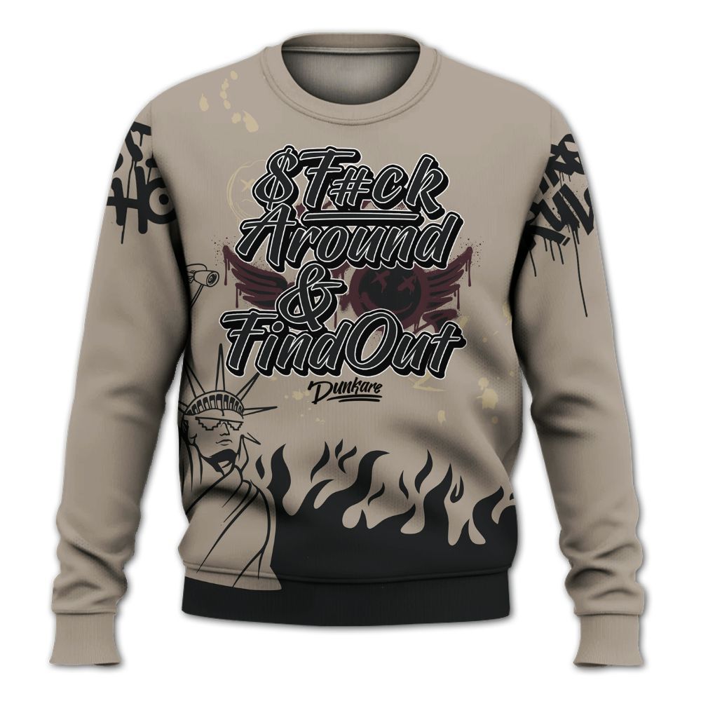 Sweatshirt To Match AMM Retro Phantom 4s - Graphic Fck Around Find Out All Over Print
