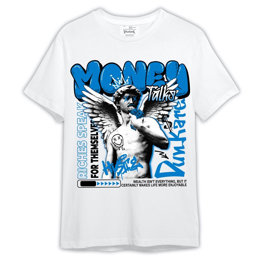 Shirt To Match Industrial Blue 4s - Graffiti Money Talk Graphic Shirt Military Blue 4s Outfit
