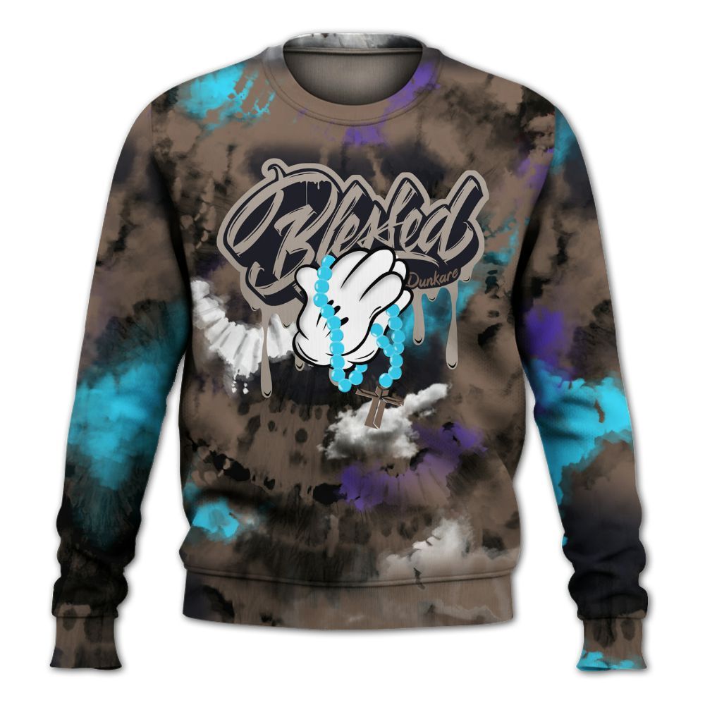 Sweatshirt To Match Olive Concord 9s - God Blessed Tie Dye All Over Print