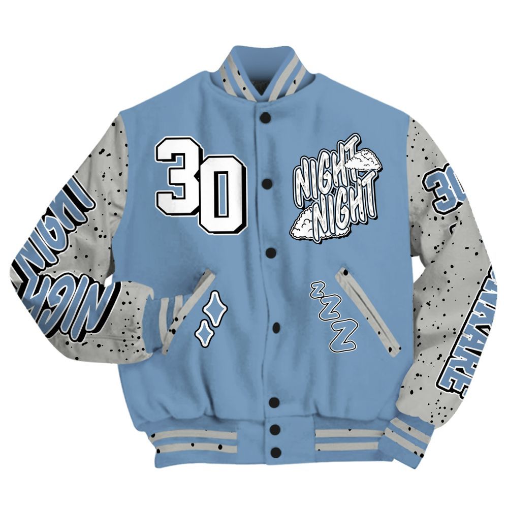 Varsity Jacket To Match University Blue 4s - Seeya Skeleton All Over Print