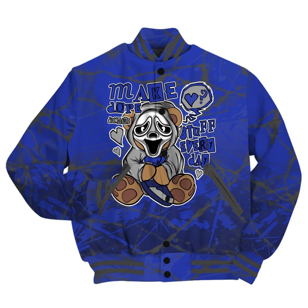 Varsity Jacket To Match Air Max Plus Black Racer Blue Shirt - Make Dopes Bear Profound All Over Print