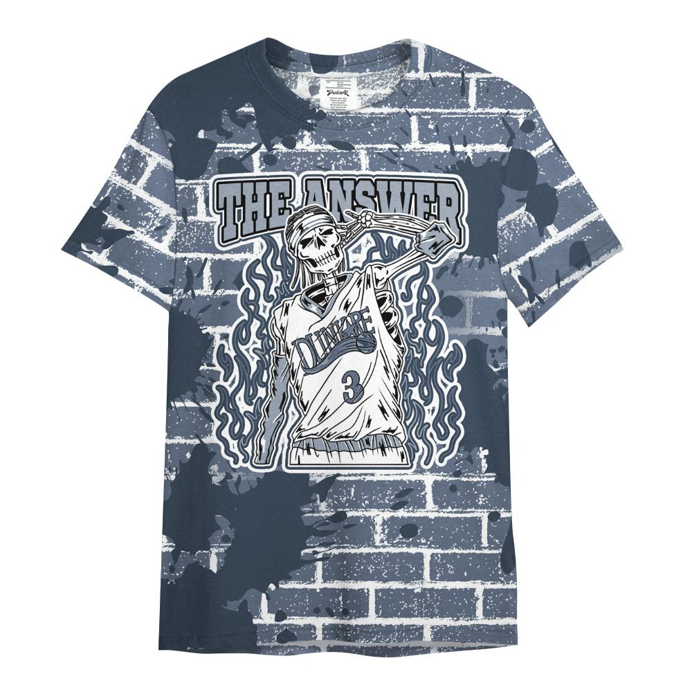 Shirt To Match Low Diffused Blue 11s - Allen Answer Skeleton Brick All Over Print