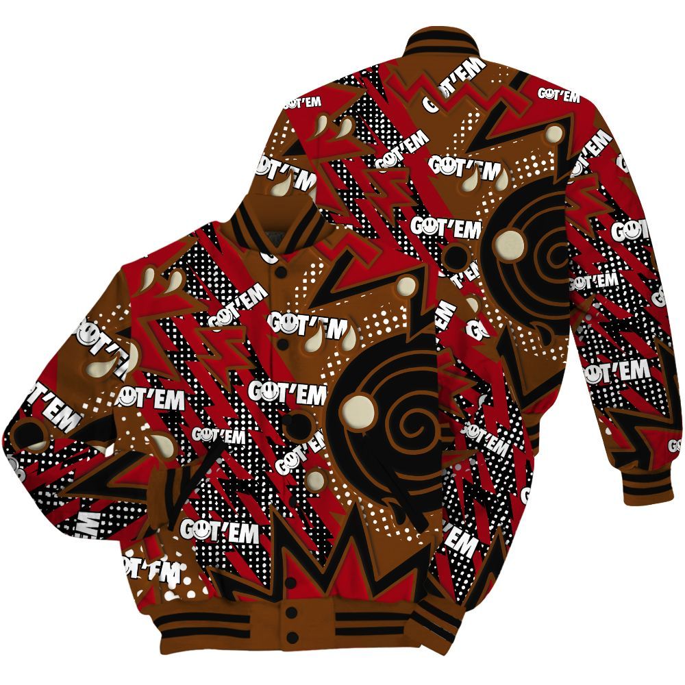 Varsity Jacket To Match Archaeo Brown 5s Shirt, Retro Vintage 90s All Over Print