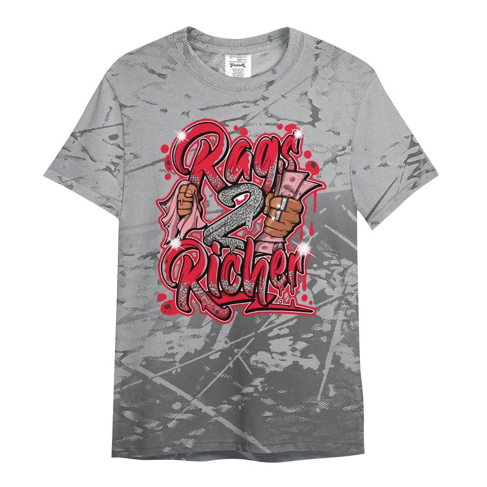 Shirt To Match Black Cement 3s - Rag 2 Rich Graphic All Over Print