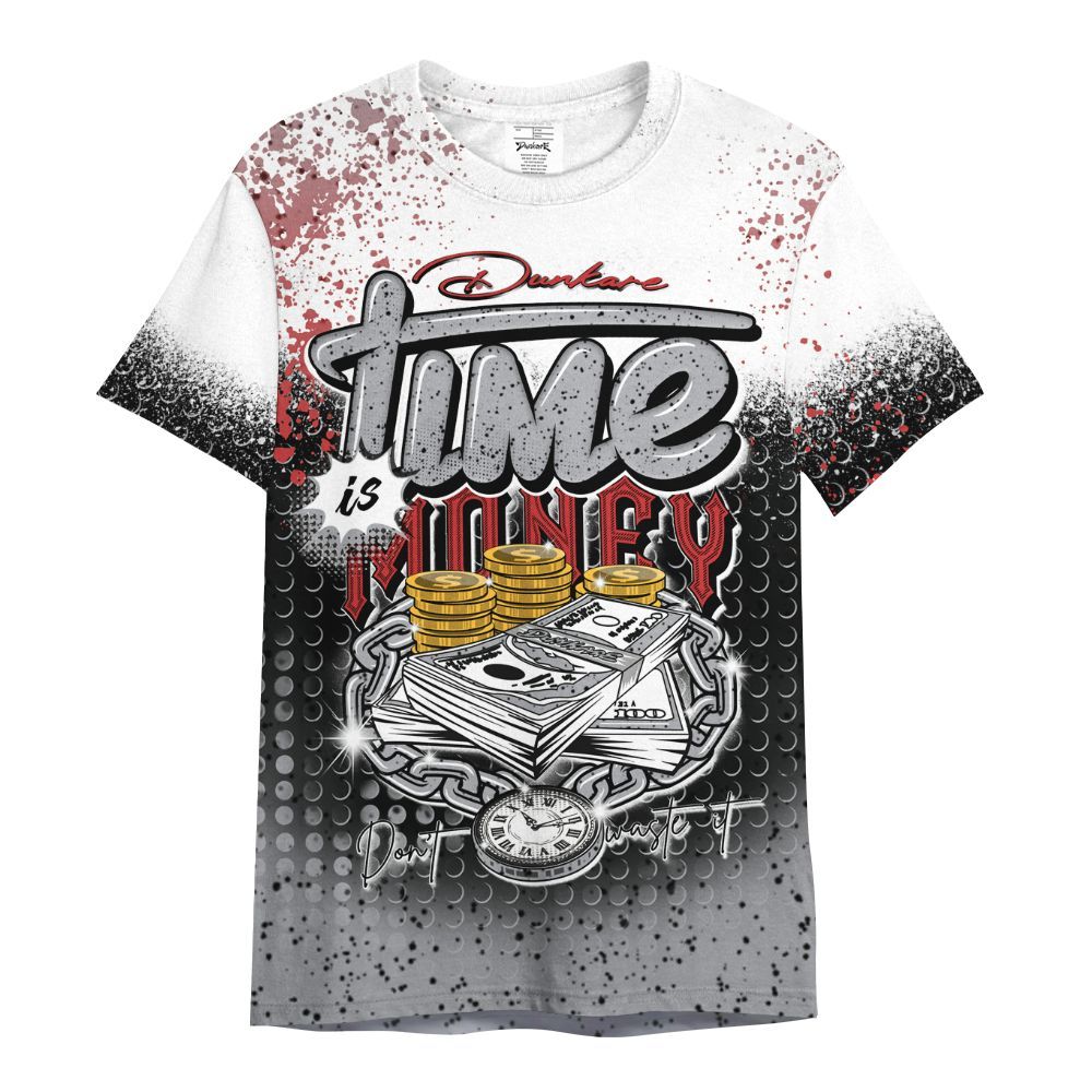 Shirt To Match White Cement 4s - Halftone Time Is Money All Over Print