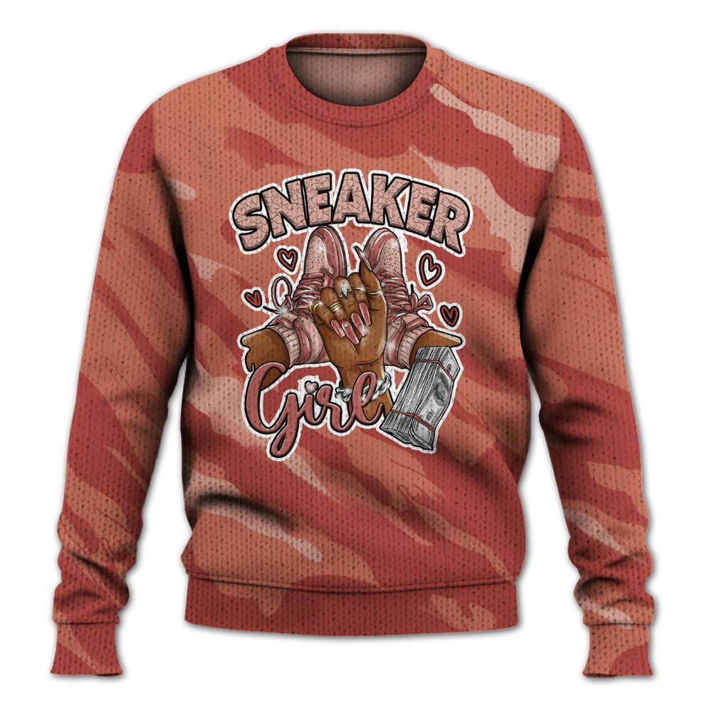 Knitted Sweater To Match Dune Red 13s - Sneakerz Girlz Colored