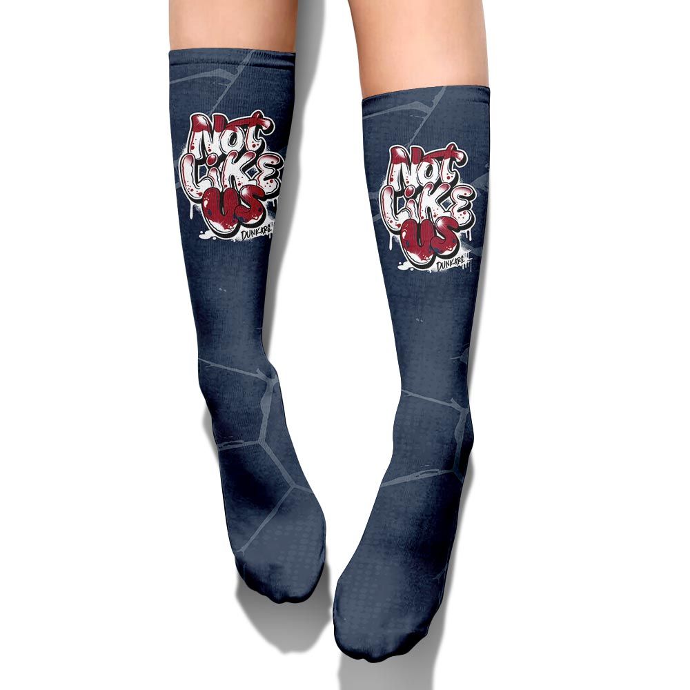 Sock To Match White Midnight Navy 6s - None Like Us Graphic
