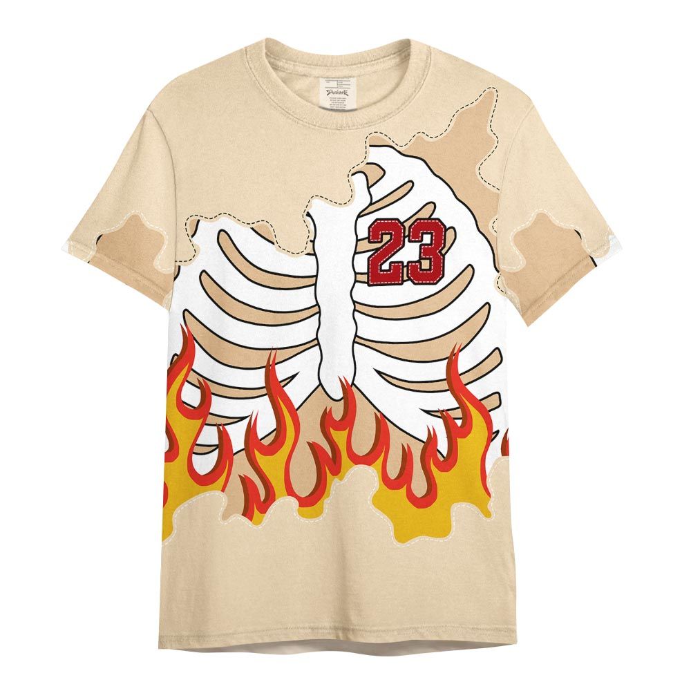 Shirt To Match Dunk Low Strawberry Waffle - Number 23 Skeleton Flame Shirt Outfit