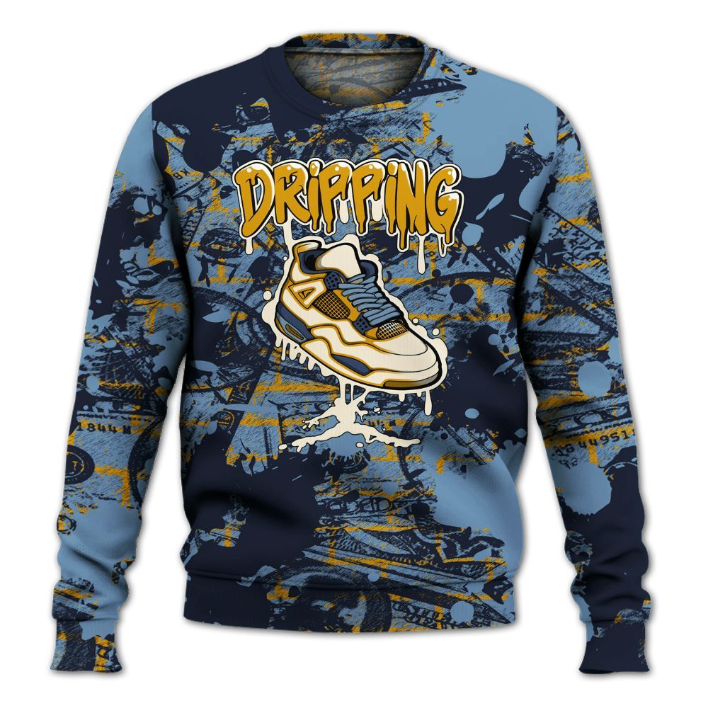 Sweatshirt To Match High OG First In Flight 1s - Dripping Shoe 4S Graphic Street Art All Over Print