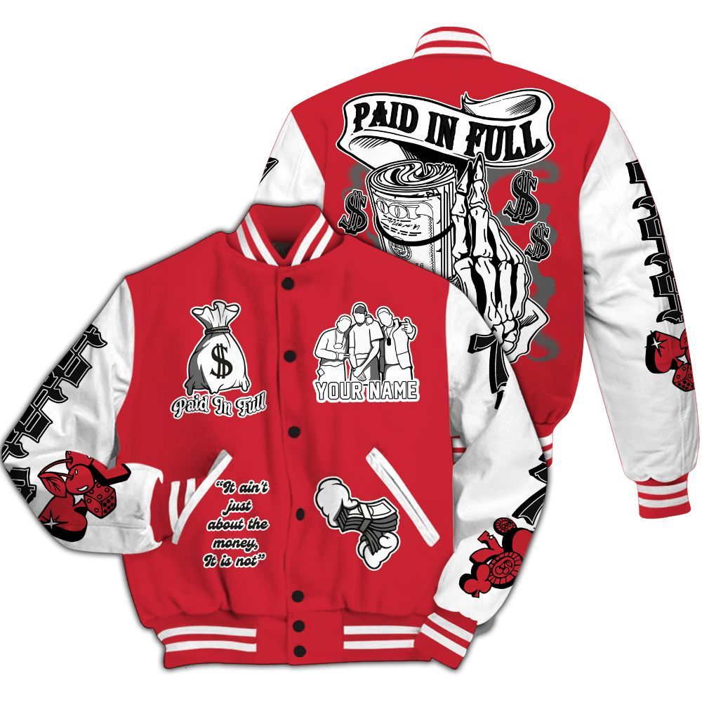 Varsity Jacket To Match Bunny 2025 8s - Paid In Full Baseball Varsity Jacket Custom Name All Over Print