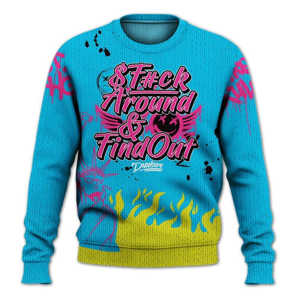 Knitted Sweater To Match Tokyo Nights Stewie 3s - Graphic Fck Around Find Out