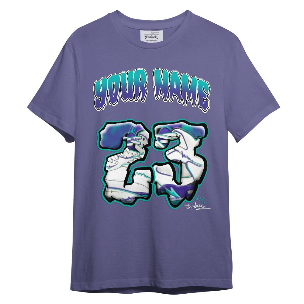Shirt To Match Retro Grape 5s - Custom Name Shoes Drip 23 Graphic