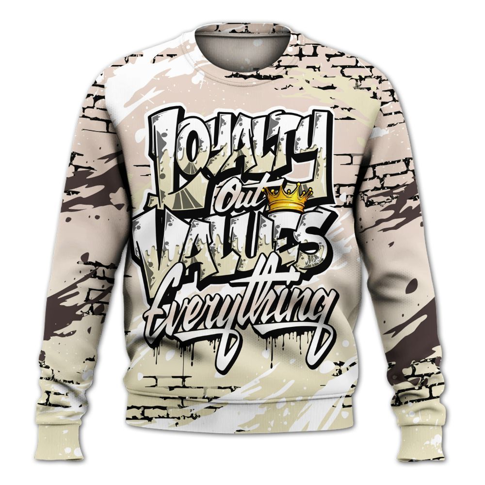 Sweatshirt To Match A Ma Maniere X Fossil Stone 4s - Values Of Loyalty Drip All Over Print