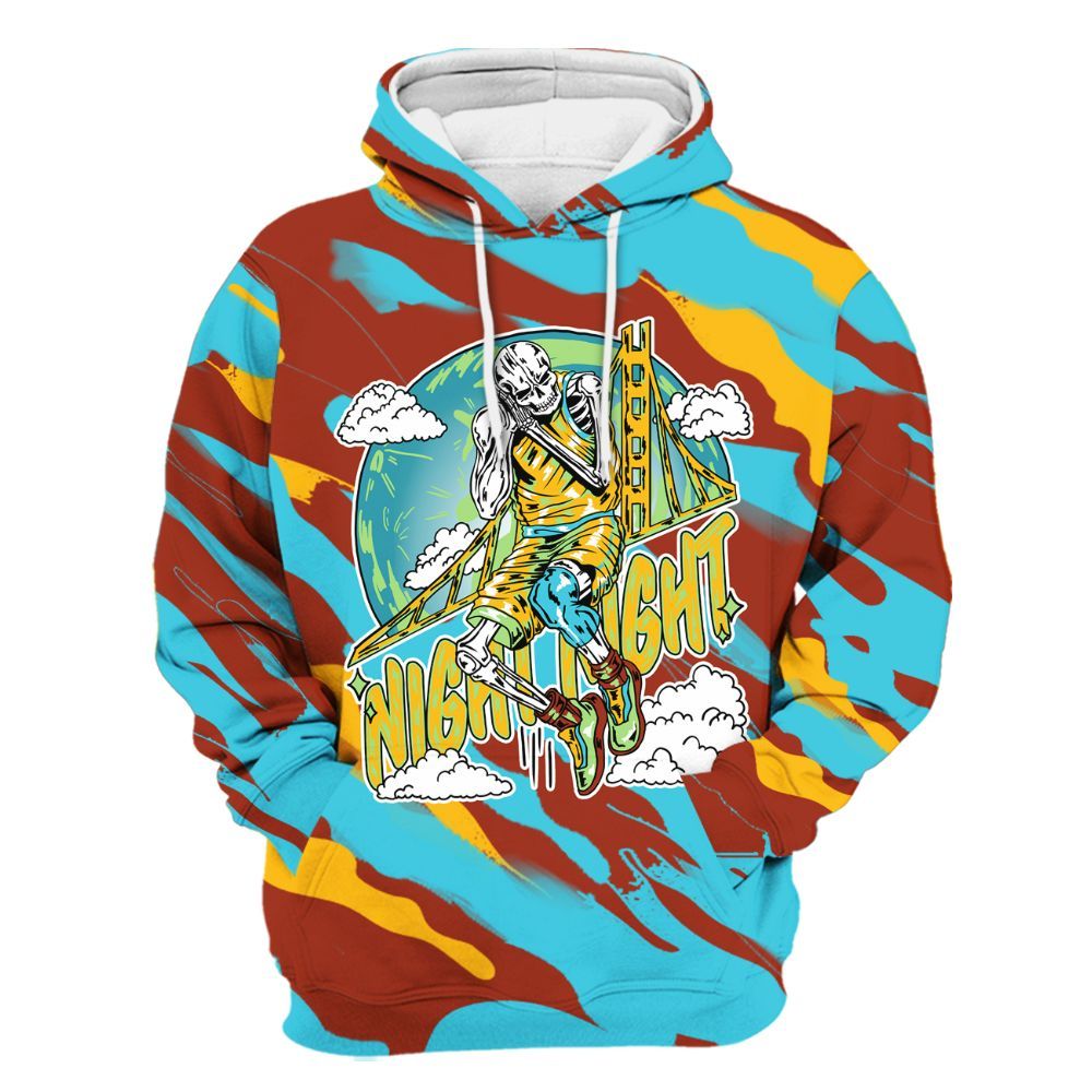 Hoodie To Match SB Dunk Di'Orr Greenwood - Seeya Skeleton Colored All Over Print